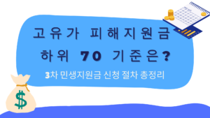 고유가 피해지원금 하위 70 기준은? 3차 민생지원금 신청 절차 총정리