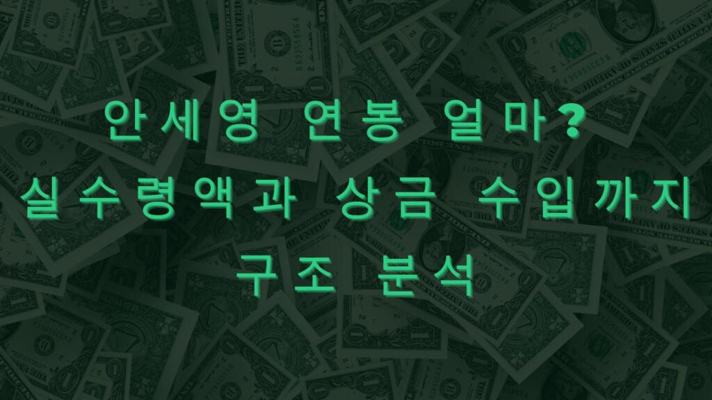 안세영 연봉 얼마? 실수령액과 상금 수입까지 구조 분석