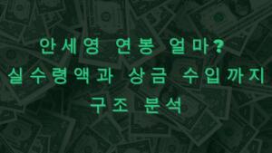 안세영 연봉 얼마? 실수령액과 상금 수입까지 구조 분석